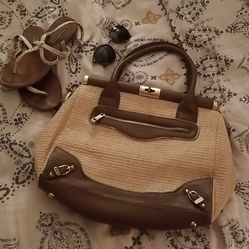 Olivia + Joy Tan Woven Bag